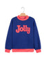 Tomato Red Polka Dot Letter Print Contrast Trim Mock Neck Sweatshirt