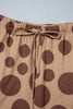 Khaki Polka Dot Long Sleeve Top Drawstring Relaxed Pants Set