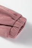 Fushia Solid Color Textured Knit Drop Shoulder Pullover Drawstring Shorts Set