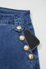 Ashleigh Blue Golden Button Detail Rolled Edge Flare Leg Jeans