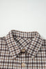 Casual Contrast Corduroy Flap Pocket Patchwork Plaid Shacket