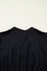 Black Flounced Bracelet Sleeve V Neck Tiered Maxi Dress