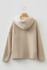 Dark Khaki Thermal Textured Leopard Drawstring Baggy Hoodie