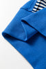 Dark Blue Striped Patchwork Sleeve Colorblock Sweatshirt