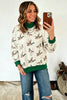 Multicolour Mallard Print Patchwork Colorblock High Neck Sweatshirt