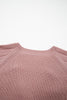 Light Pink Mixed Texture Knit Button V Neck Sweater Cardigan