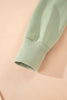 Beige Color Block Patchwork Split Hem Casual Sweatshirt