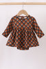 Premium brown plaid muslin bubble