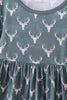 Premium forest reindeer print bamboo dress