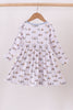 Premium blue character print bamboo dress