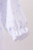 Premium blue snow bow embroidery bubble