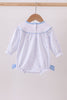 Premium blue snow bow embroidery bubble