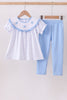 Premium blue snow bow pants set