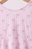 Premium blush bow stripe print ruffle bamboo dress