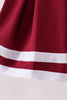 Premium Maroon Go Dawgs Mississippi embroidery ruffle dress