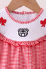 Premium Red Georgia bulldog bow embroidery bubble