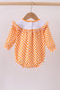 Orange Tennessee puppy bow embroidery checkered bubble