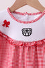 Premium Red Georgia bulldog embroidery ruffle pants set