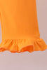 Orange Tennessee puppy bow embroidery checkered ruffle pants set