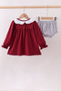 Premium Maroon Georgia bulldog applique bloomer set