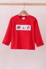Premium Red Georgia bulldog embroidery top