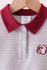 Premium Maroon Mississippi stripe bulldog embroidery pants set