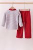 Premium Maroon Alabama elephant embroidery pants set
