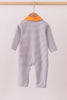 Premium Gray Tennessee Puppy embroidery stripe romper