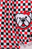 Checkered Georgia dog applique ruffle bubble