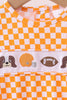 Orange Tennessee puppy bow embroidery checkered bubble