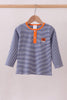 Premium Blue Auburn stripe tiger top