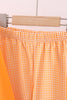 Premium Orange Tennessee football embroidery gingham pants set