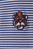 Premium Blue Auburn stripe tiger embroidery dress