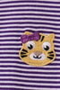 Premium Purple LSU stripe tiger embroidery dress