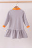 Premium Orange Tennessee stripe puppy embroidery dress