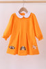 Premium Orange Tennessee puppy applique dress