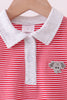 Premium Red Tennessee stripe elephant embroidery button down shirt