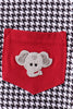 Premium Maroon Alabama elephant embroidery gingham pants set