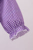 Premium Purple LSU tiger embroidery gingham ruffle bubble