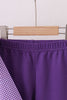 Premium Purple LSU tiger football embroideyr gingham ruffle pants set