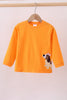 Premium Orange Tennessee puppy embroidery top
