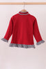 Premium Maroon Alabama embroidery ruffle top