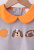 Premium Orange Tennessee stripe football embroidery skorts set