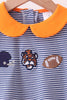 Premium Orange Clemson stripe football embroidery skorts set