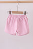 Premium Pink&white stripe bow shorts