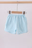 Premium Mint&white stripe bow shorts
