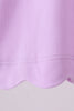 Purple flutter sleeve scalloped top