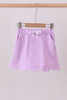 Purple scallop hem bow skort