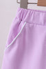 Purple scallop hem bow skort