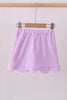 Purple scallop hem bow skort